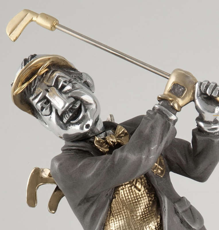 Frank Meisler Golfer Metal Sculpture