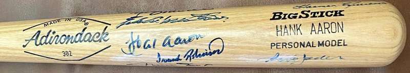 Hank Aaron Hall of Famers Baseball Bat - Autographed