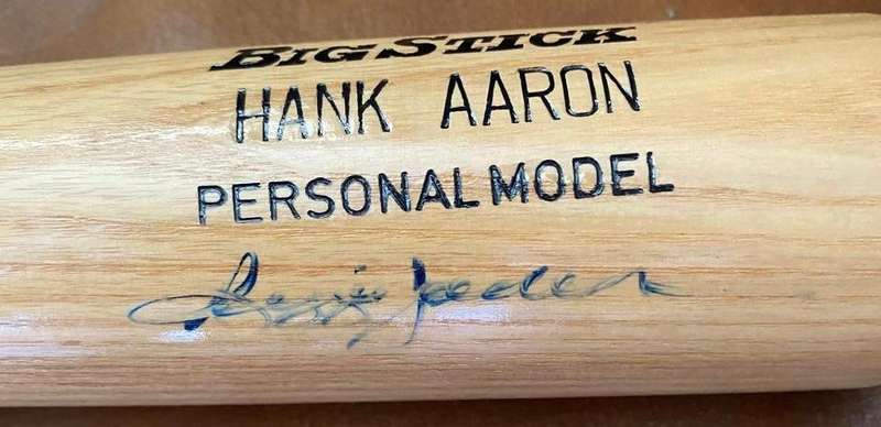 Hank Aaron Hall of Famers Baseball Bat - Autographed