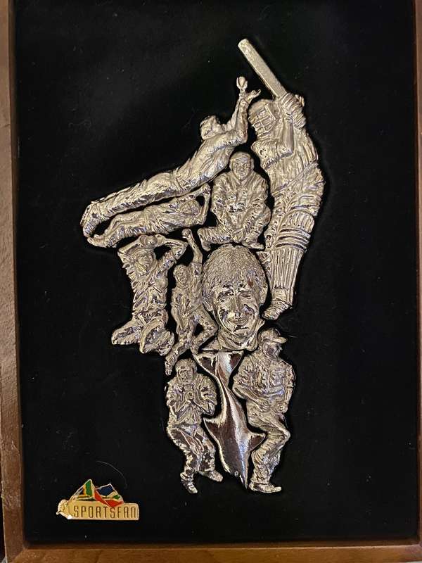 Jonty Rhodes Silver Plated Puzzle - autographed by Jonty and Madiba