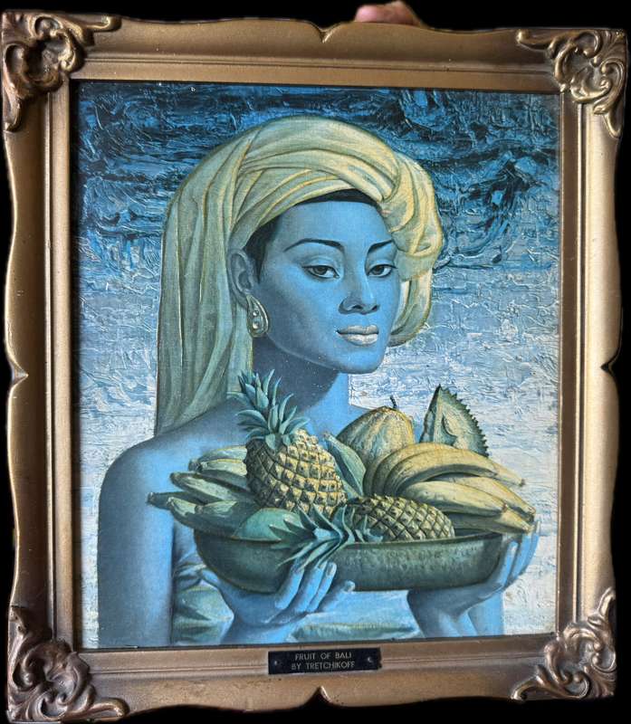 "Fruits of Bali" original print of Tretchikoff with frame and title on it
