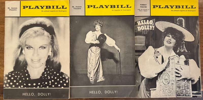 Ginger Rogers Playbills in Hello Dolly-Three Hello Dolly Playbills (different covers)