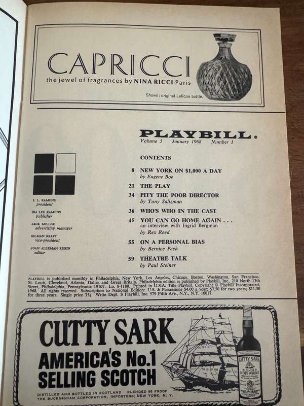 Ginger Rogers Playbills in Hello Dolly-Three Hello Dolly Playbills (different covers)
