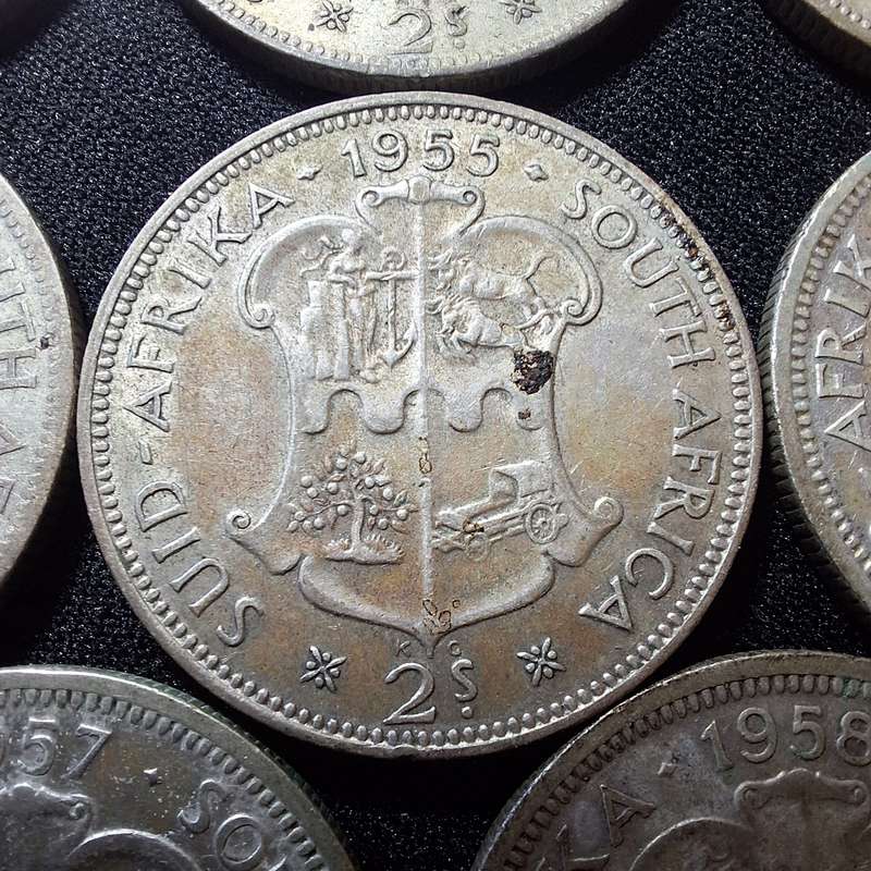 1951 to 1958 2 Shilling Coins