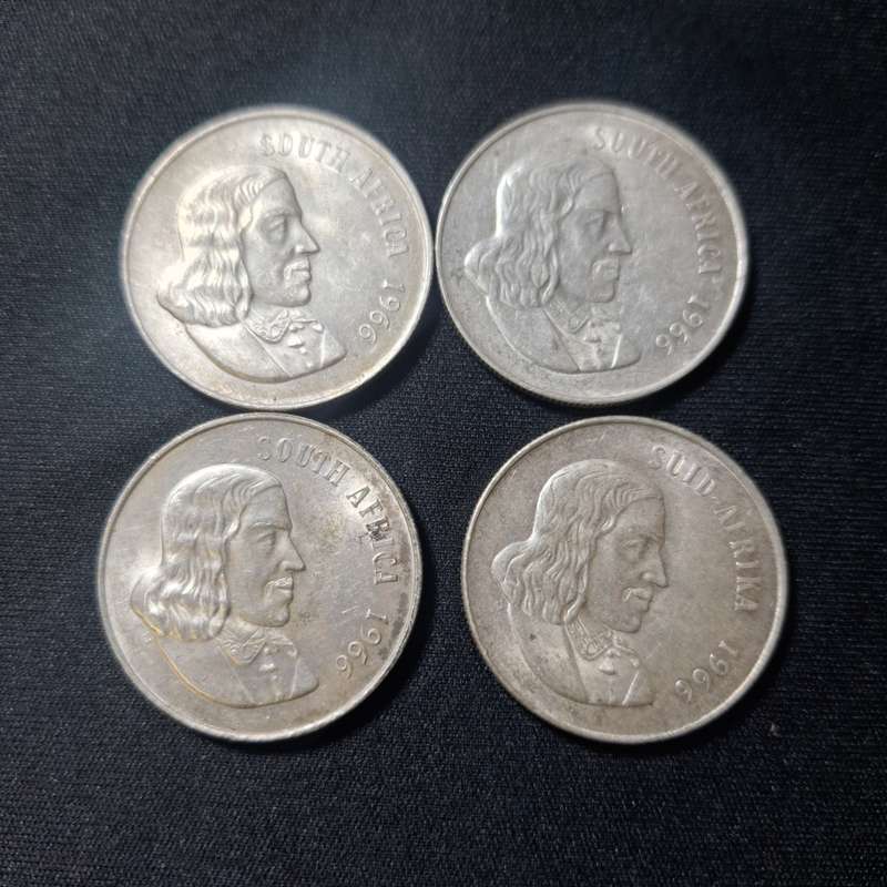4 x 1966 uncirculated Silver R1 Coins