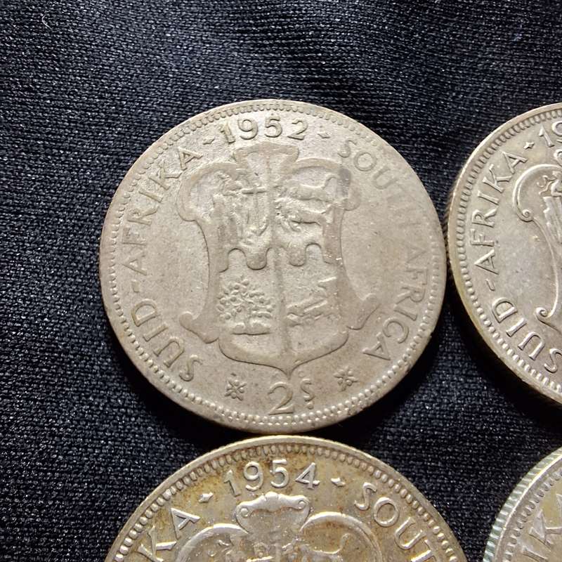 1951 - 1958 South Africa 2 Shilling Coins