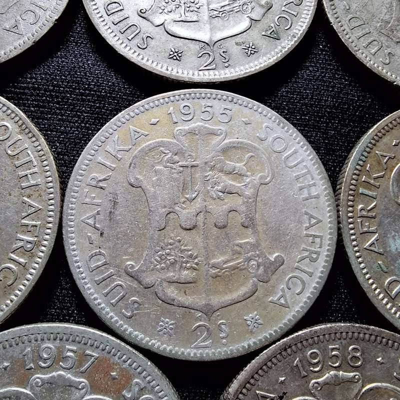 1951 - 1958 South Africa 2 Shilling Coins