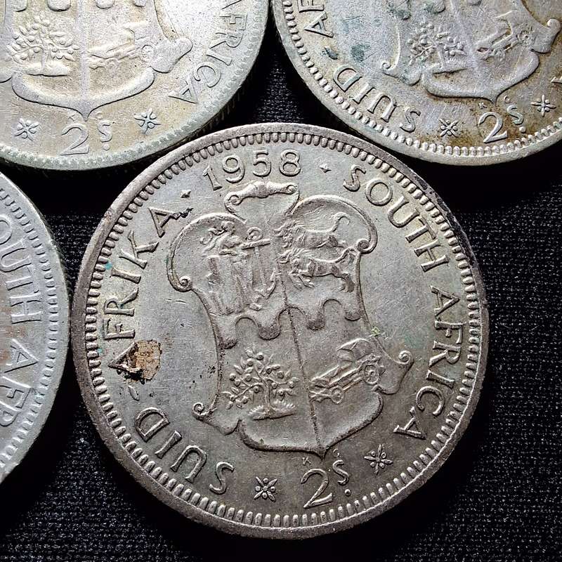 1951 - 1958 South Africa 2 Shilling Coins