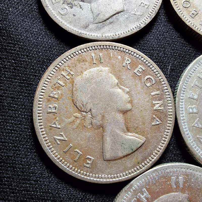 1951 - 1958 South Africa 2 Shilling Coins