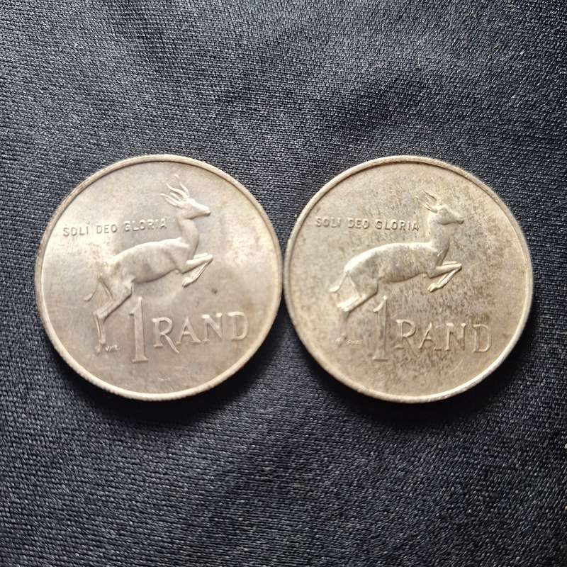 2 x 1967 R1 South Africa  Silver Coin