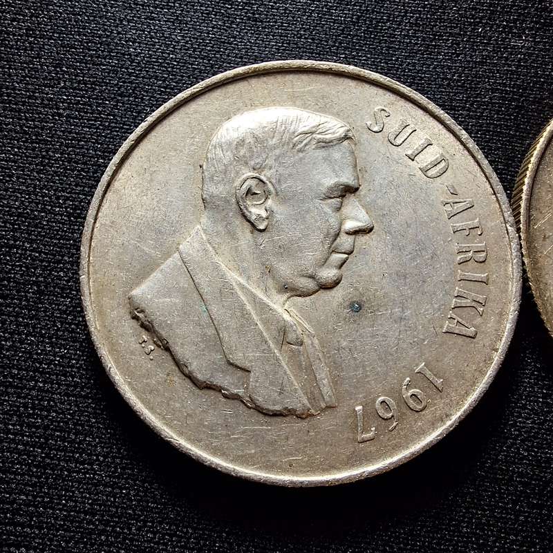 2 x 1967 R1 South Africa  Silver Coin