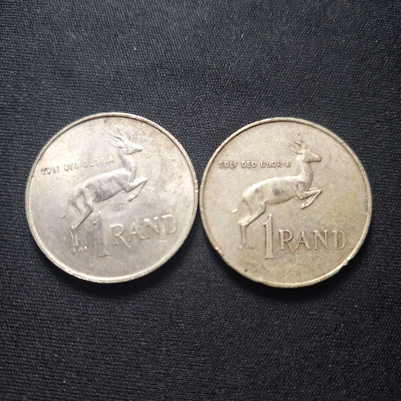 2 x 1967 South Africa R1 Silver Coin