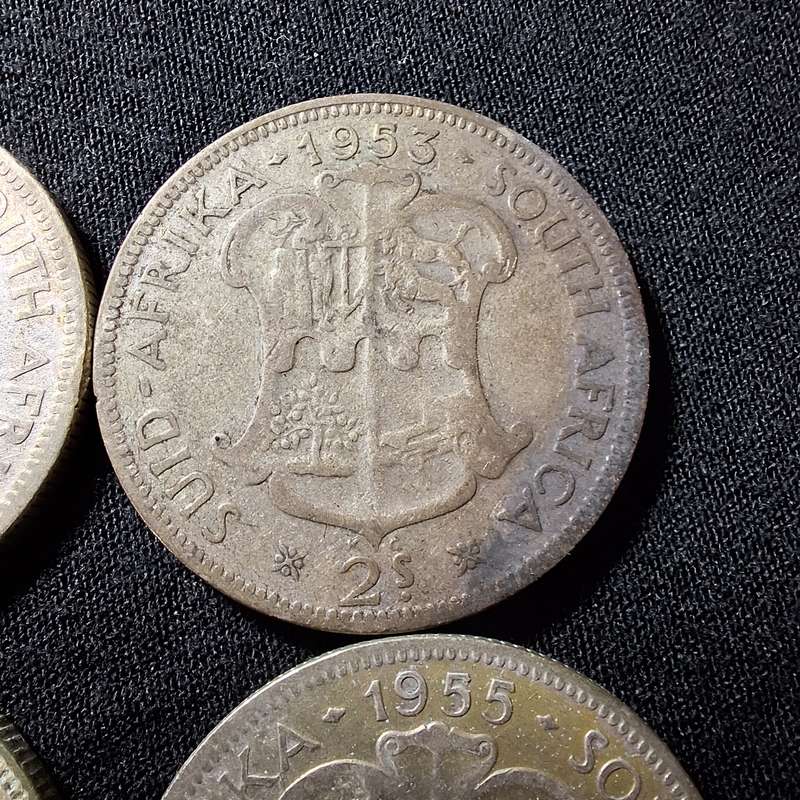 1952 to 1955 - South Africa 2 Shilling Coins