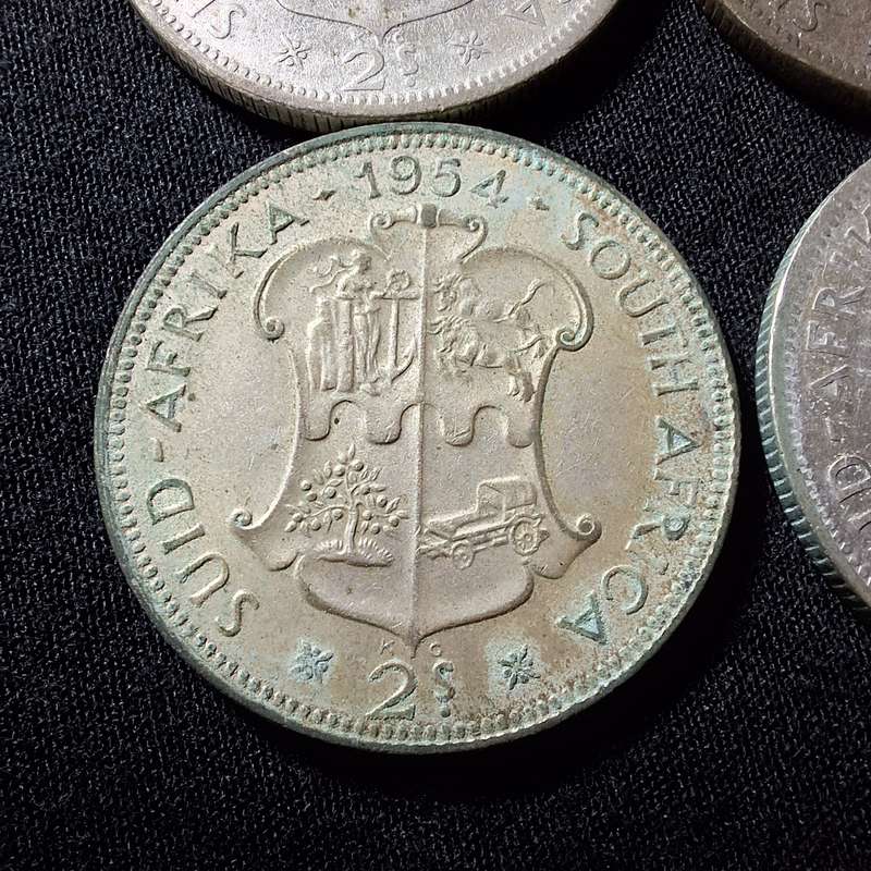 1952 to 1955 - South Africa 2 Shilling Coins
