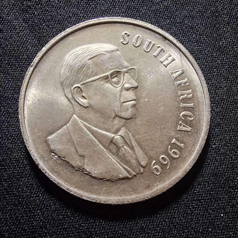 1969 Silver 1 Rand South Africa Coin