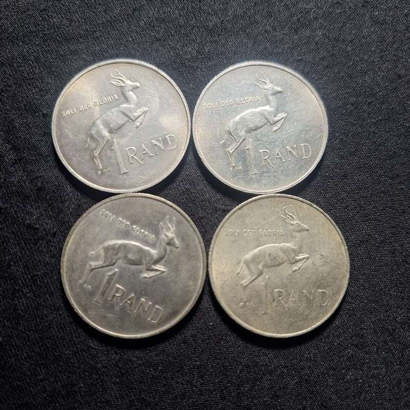 4 x 1967 Silver 1 Rand South Africa Coins