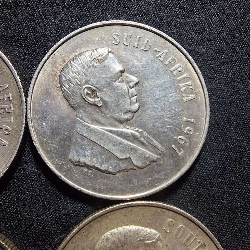 4 x 1967 Silver 1 Rand South Africa Coins