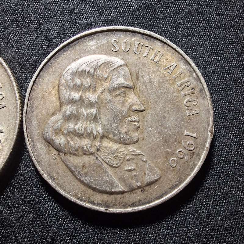 2 x 1966 Silver 1 Rand South Africa Coins