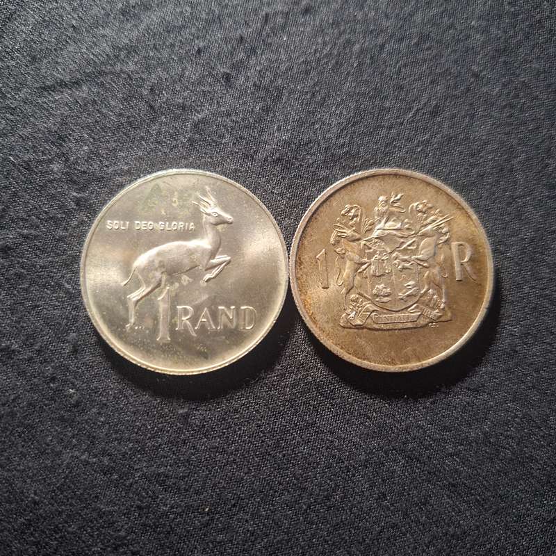 1969 & 1976 Silver 1 Rand South Africa Coins