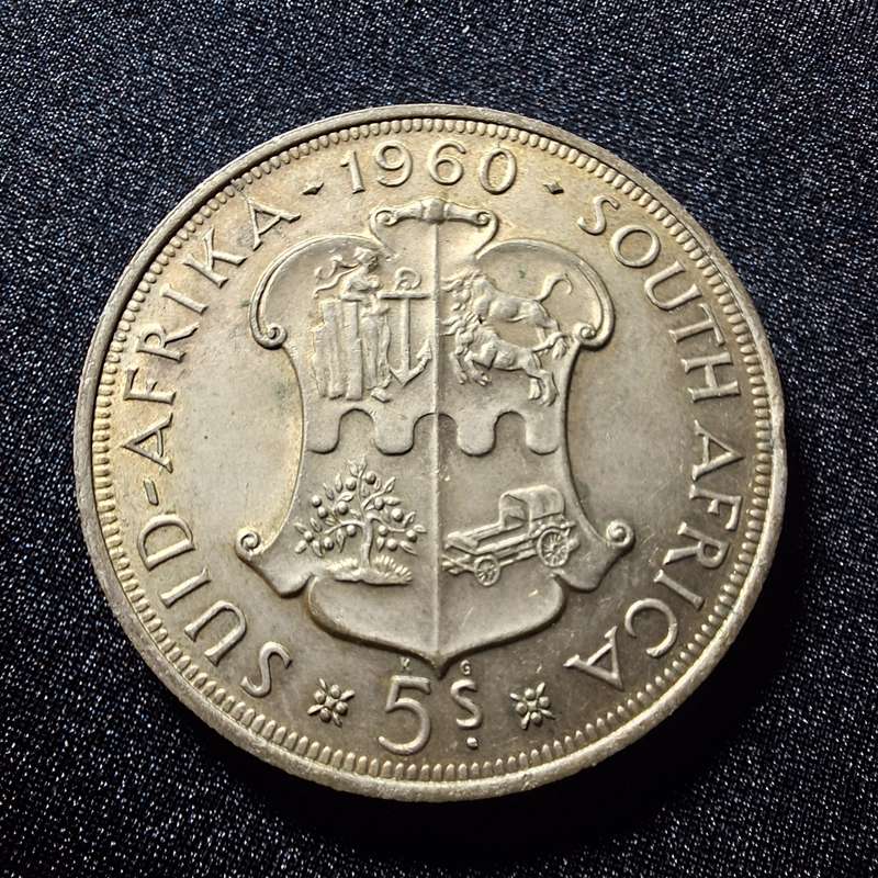 1960 Silver 5 Shillings South Africa Coin #2