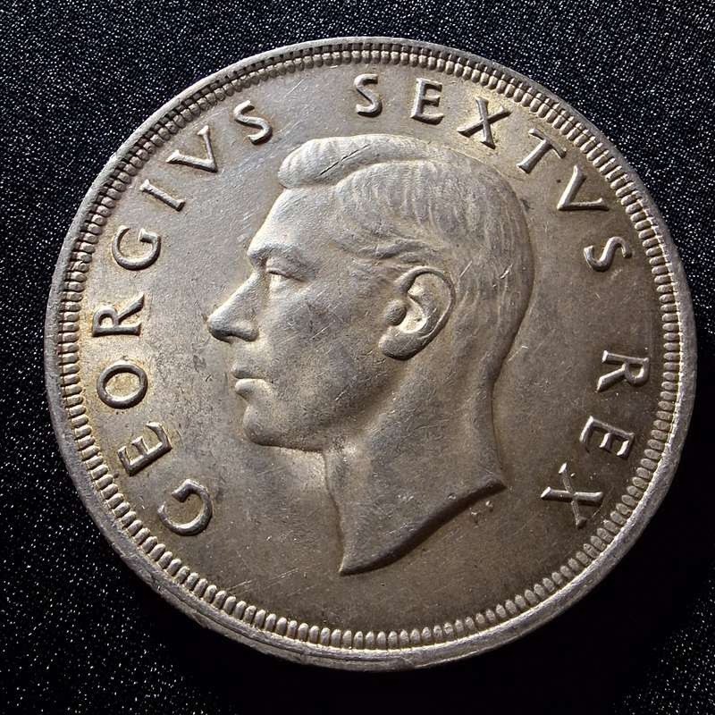 1952 Silver 5 Shillings South Africa Coin #4