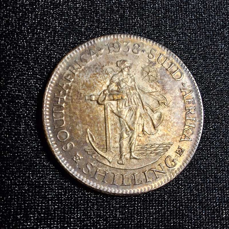 1938 1 Shilling Silver South Africa Coin - High Grade
