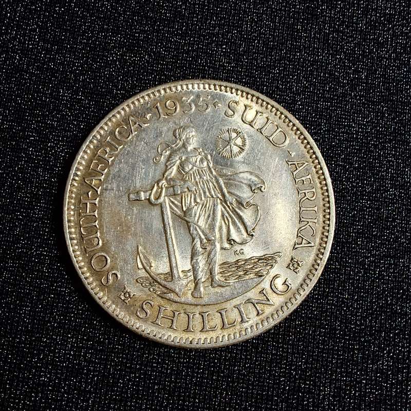 1935 1 Shilling Silver South Africa Coin