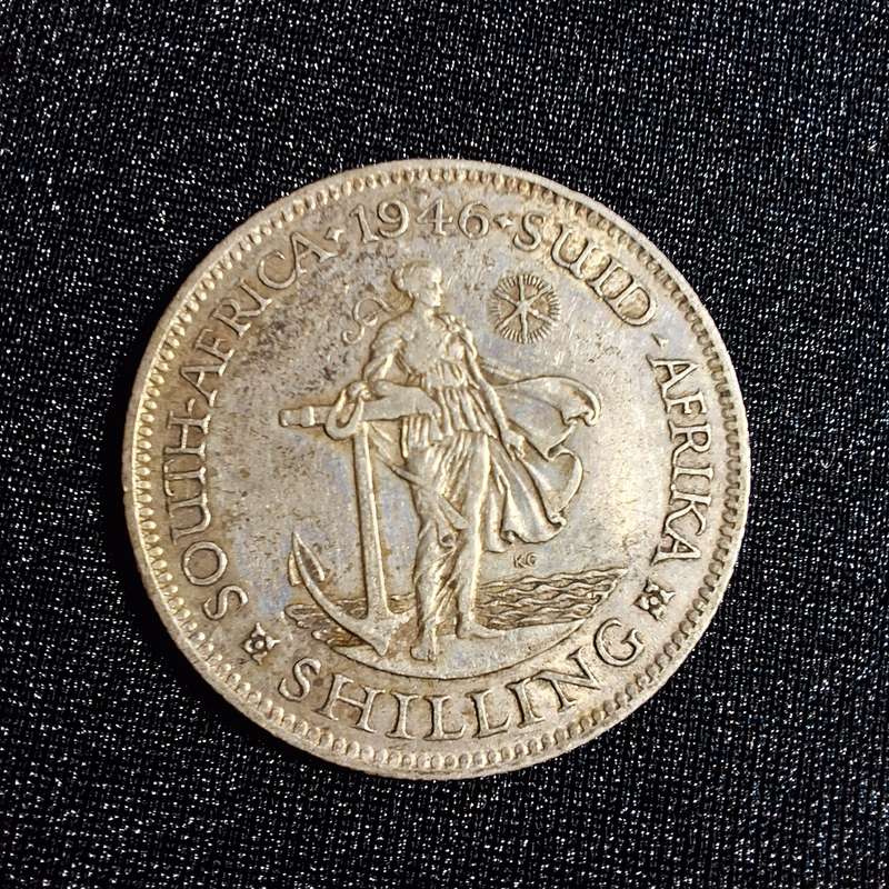 1946 1 Shilling Silver South Africa Coin