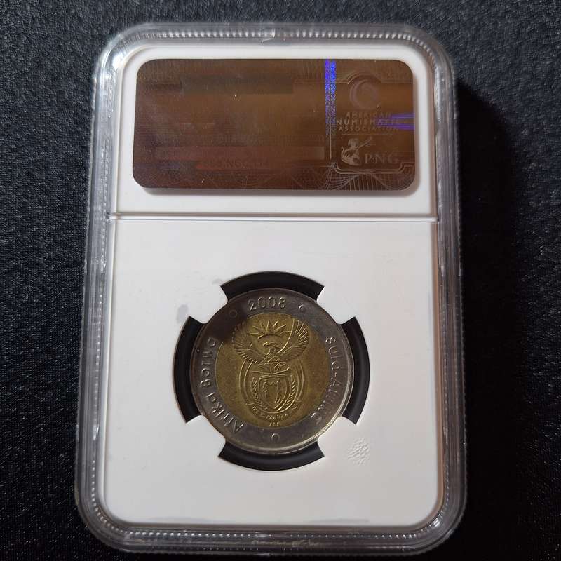 2008 R5 NGC AU 53 South Africa Mandela Birthday Coin