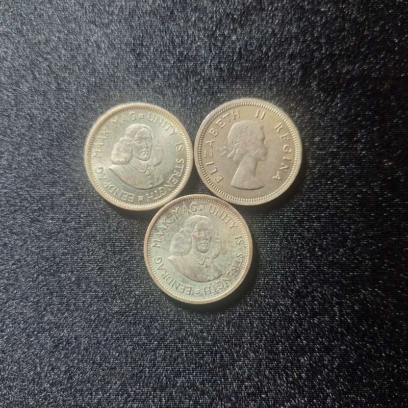 1958, 1963, 1964 - 1 Shilling South Africa Coins