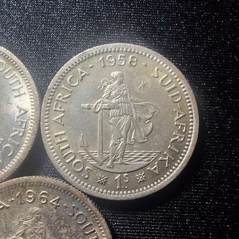 1958, 1963, 1964 - 1 Shilling South Africa Coins