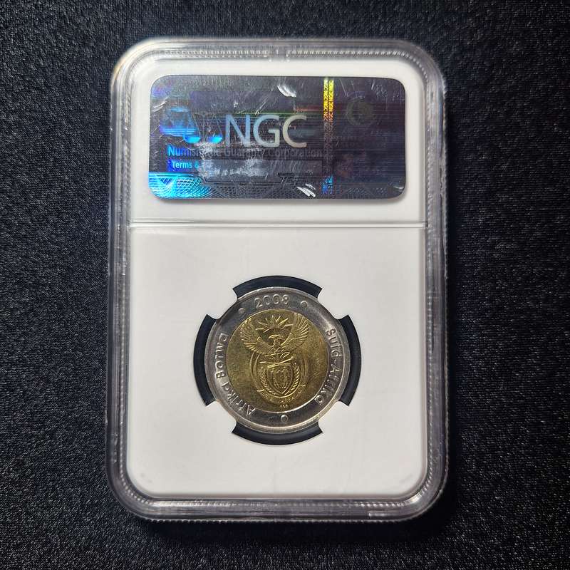 2008 R5 NGC MS67 Mandela 90th Birthday South Africa Coin