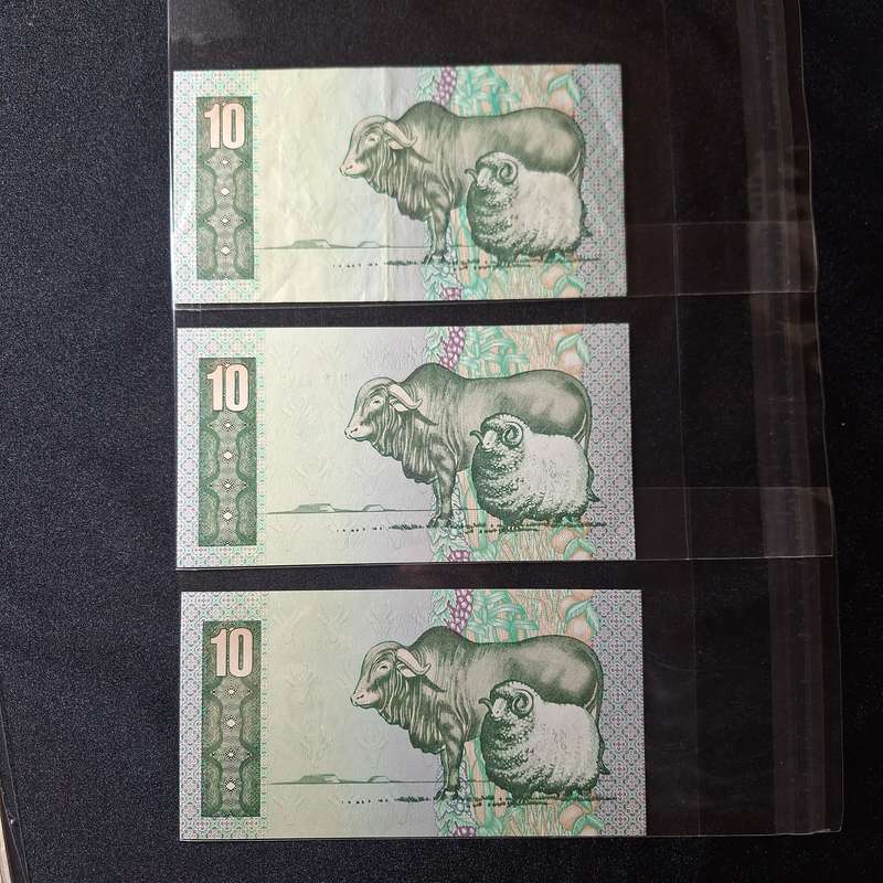 3 x South Africa R10 Notes