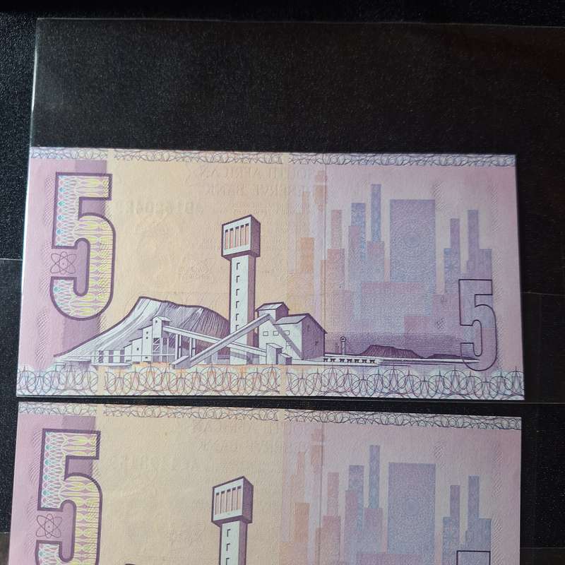 4 x South Africa R5 Gerhard de Kock Bank Notes