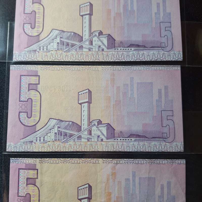 4 x South Africa R5 Gerhard de Kock Bank Notes