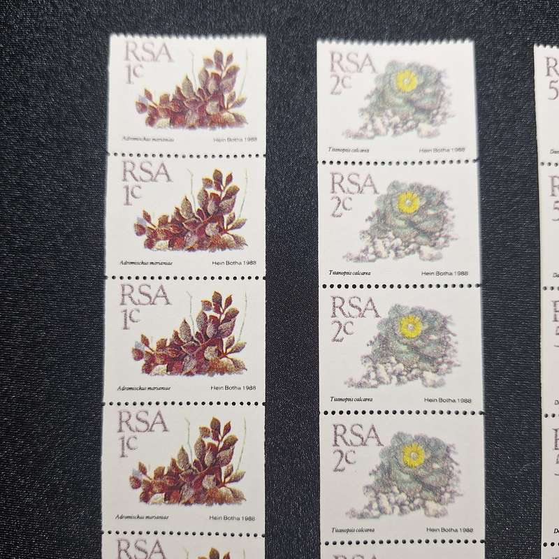 1988 RSA 5th Definitive Issue Coil Stamps full set of 4 - 10 in each