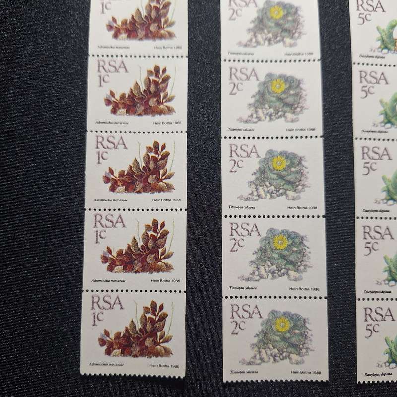 1988 RSA 5th Definitive Issue Coil Stamps full set of 4 - 10 in each