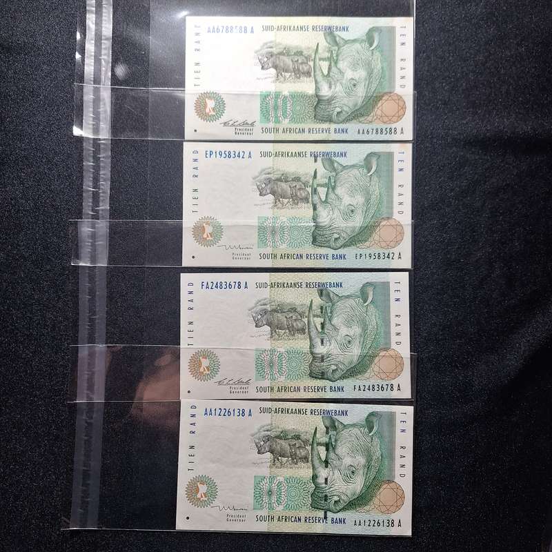 4 x CL Stals 10 Rand Notes