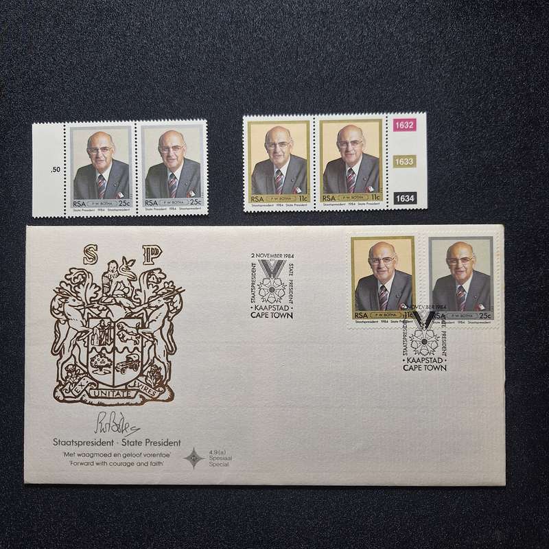 1984 State President - PW Botha FDC and Matching Stamp Set