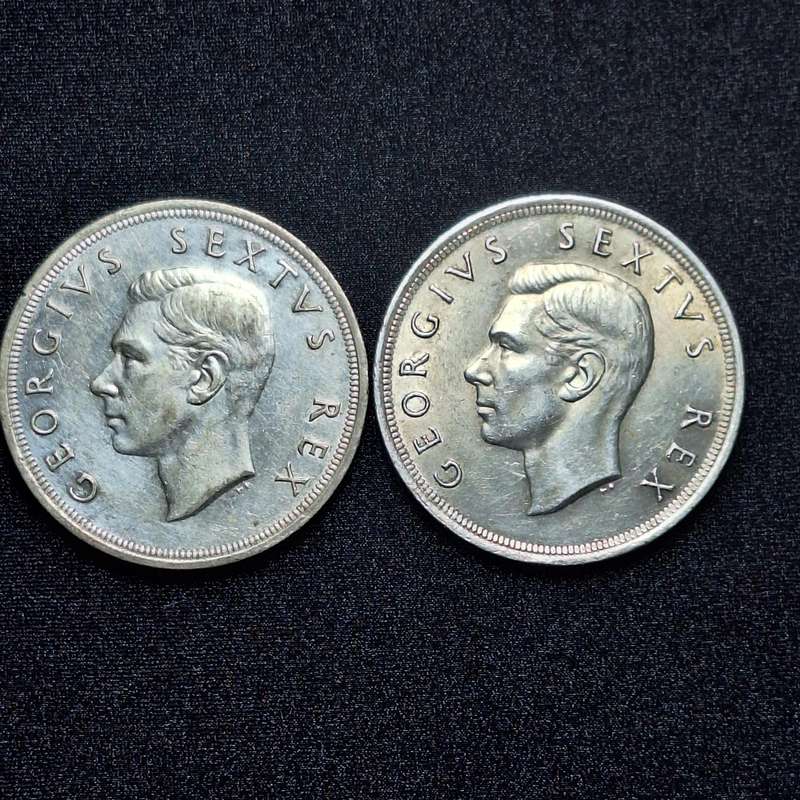 2 x 1952 5 Shillings South Africa Coins
