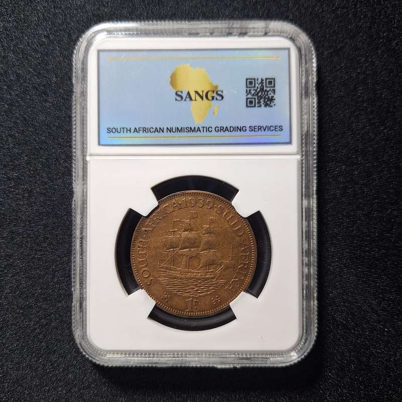 1939 - 1 Penny South Africa Coin SANGS Graded