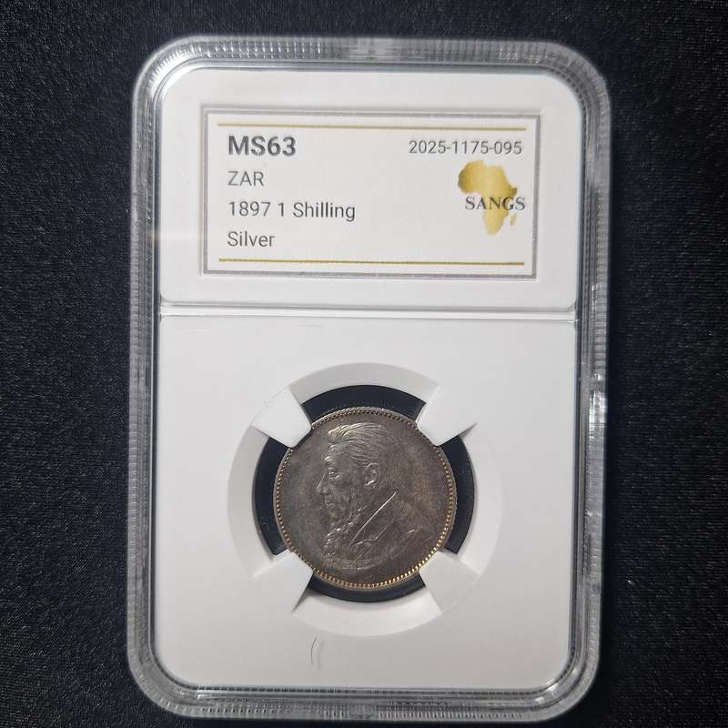 1897 SA 1 Shilling Graded MS63 by SANGS