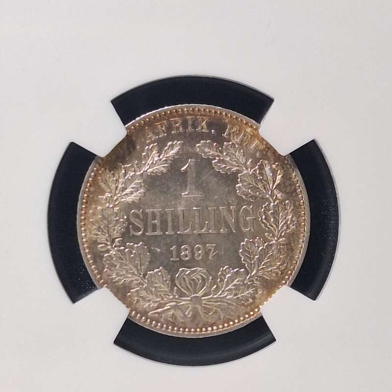 1897 SA 1 Shilling Graded MS63 by SANGS