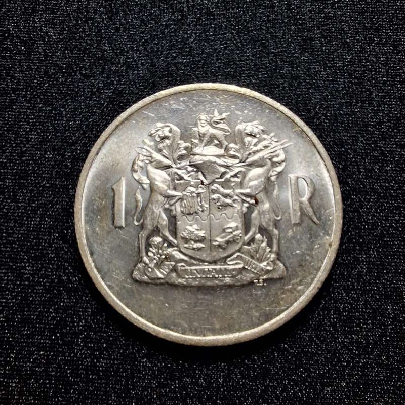 1969 1 Rand 80% Silver 15 Grams South Africa Coin