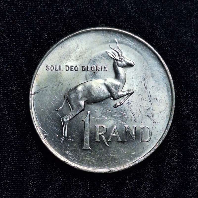 1966 1 Rand 80% Silver 15 Grams South Africa Coin