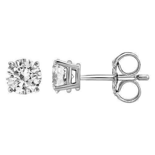 18ct White Gold Diamond 4 claw earrings