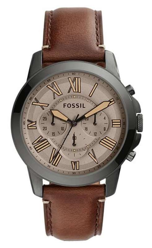 Fossil Men's FS5214 Grant Chronograph Dark Brown Leather Watch