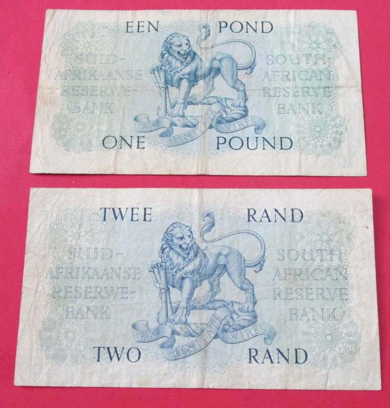 ONE POUND + TWO RAND - M.H. de KOCK + C. RISSIK