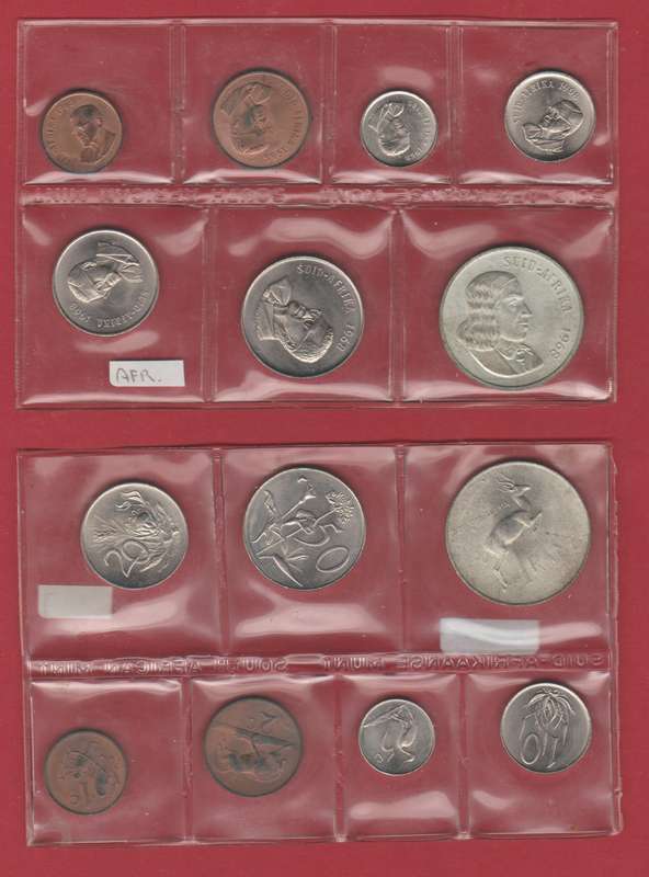 2 1968 UNC. SETS SEALED BY S.A. MINT - ENGLISH + AFRIKAANS LEGEND