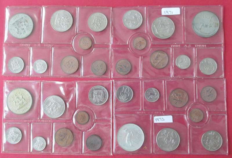 4 UNCIRCULATED MINT PACKS - 1/2 CENT TO SILVER RAND